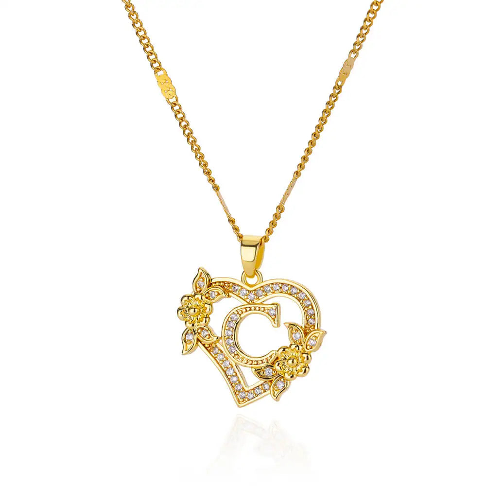 Initial Flower Necklace