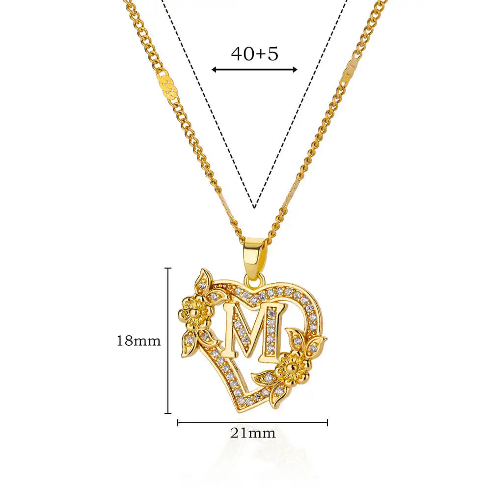Initial Flower Necklace