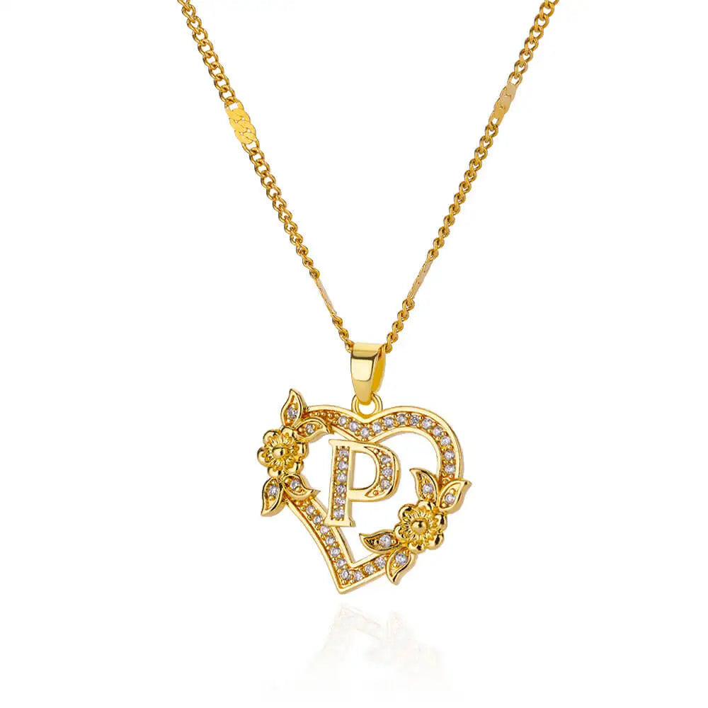 Initial Flower Necklace