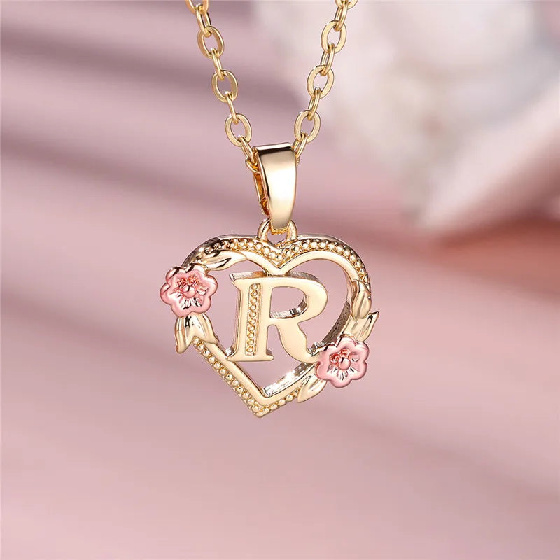 Initial Rose Necklace