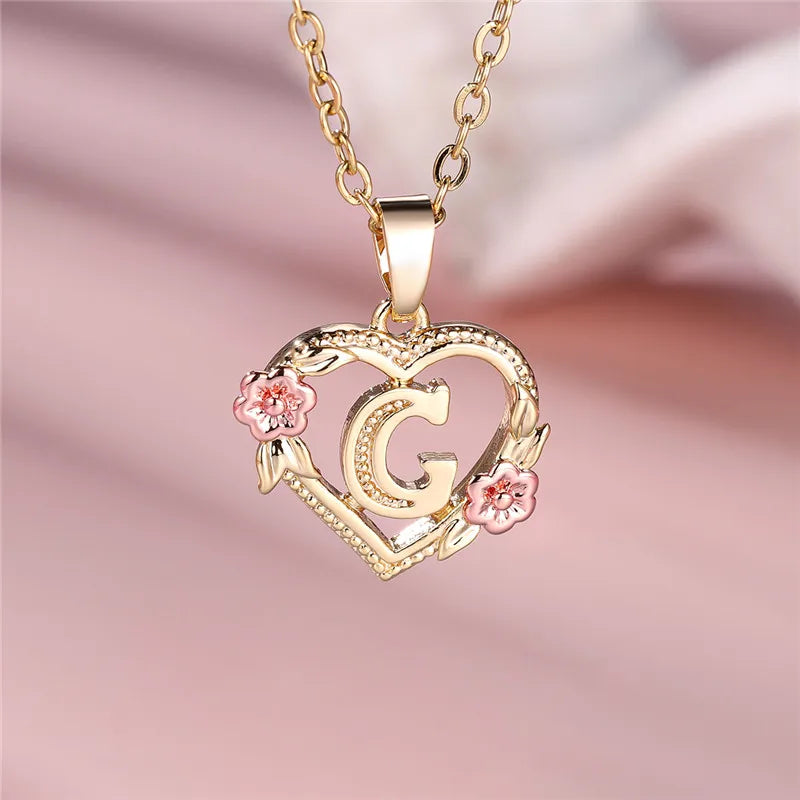 Initial Rose Necklace