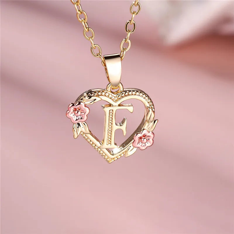 Initial Rose Necklace