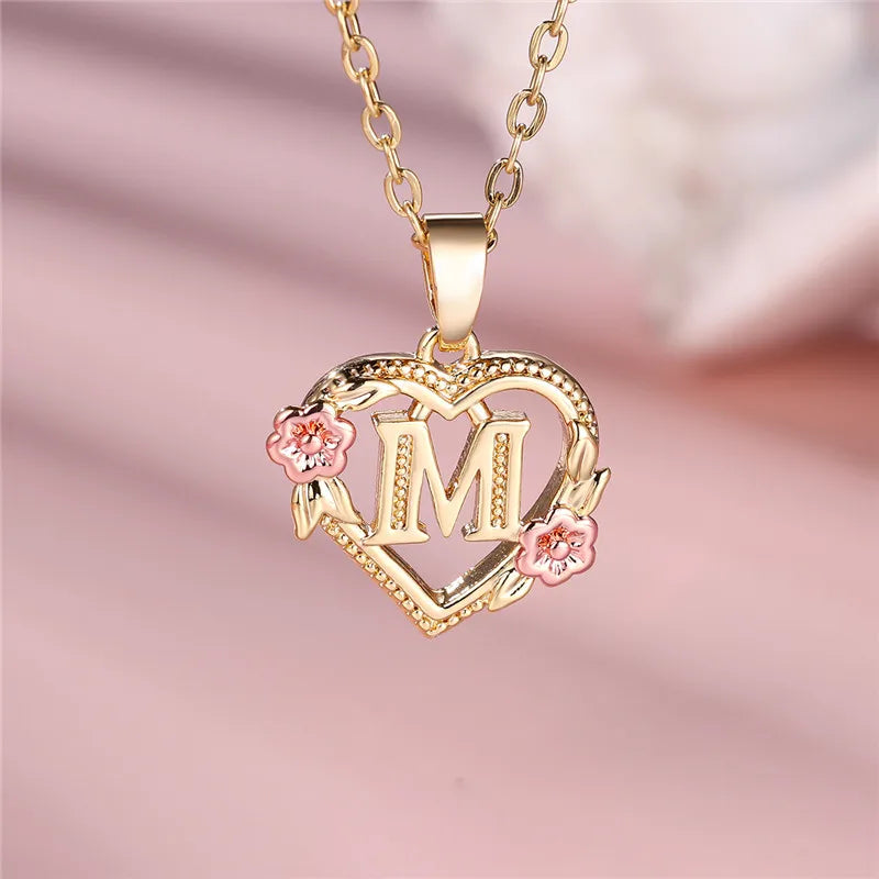 Initial Rose Necklace