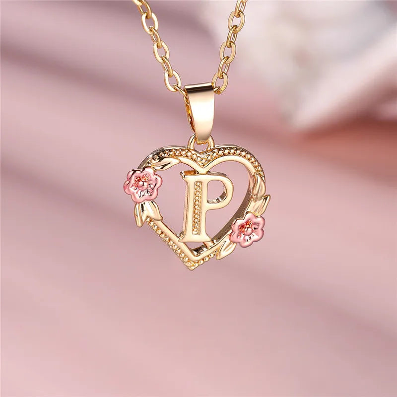 Initial Rose Necklace