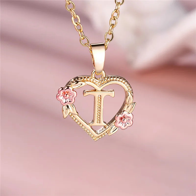Initial Rose Necklace