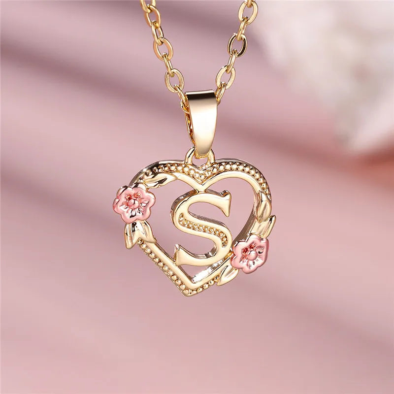 Initial Rose Necklace