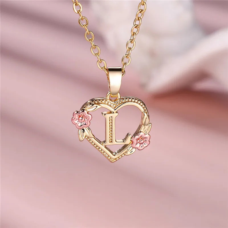 Initial Rose Necklace