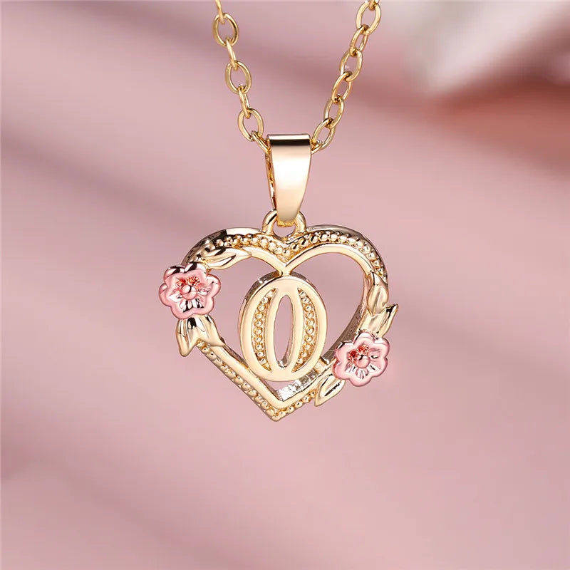 Initial Rose Necklace