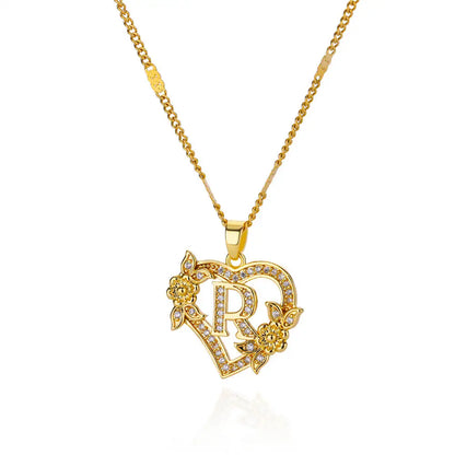 Initial Flower Necklace