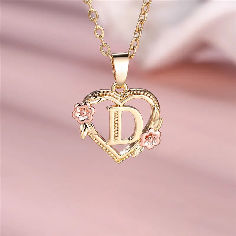 Initial Rose Necklace