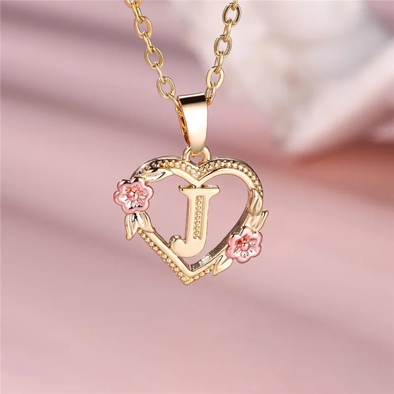 Initial Rose Necklace