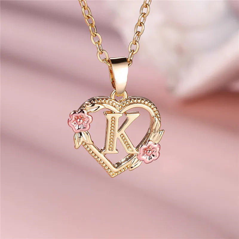 Initial Rose Necklace