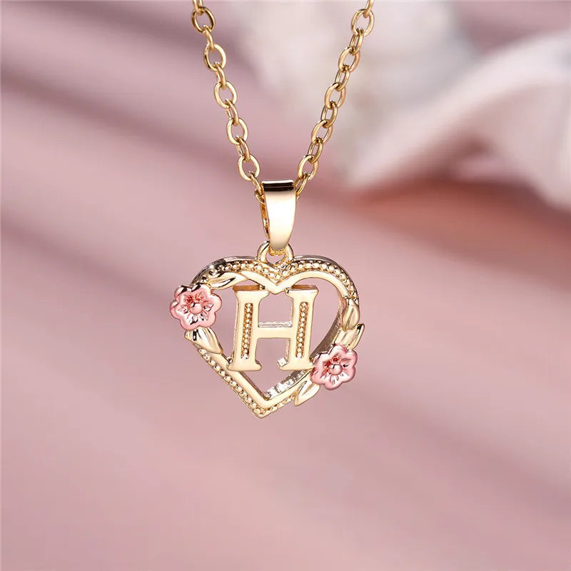 Initial Rose Necklace