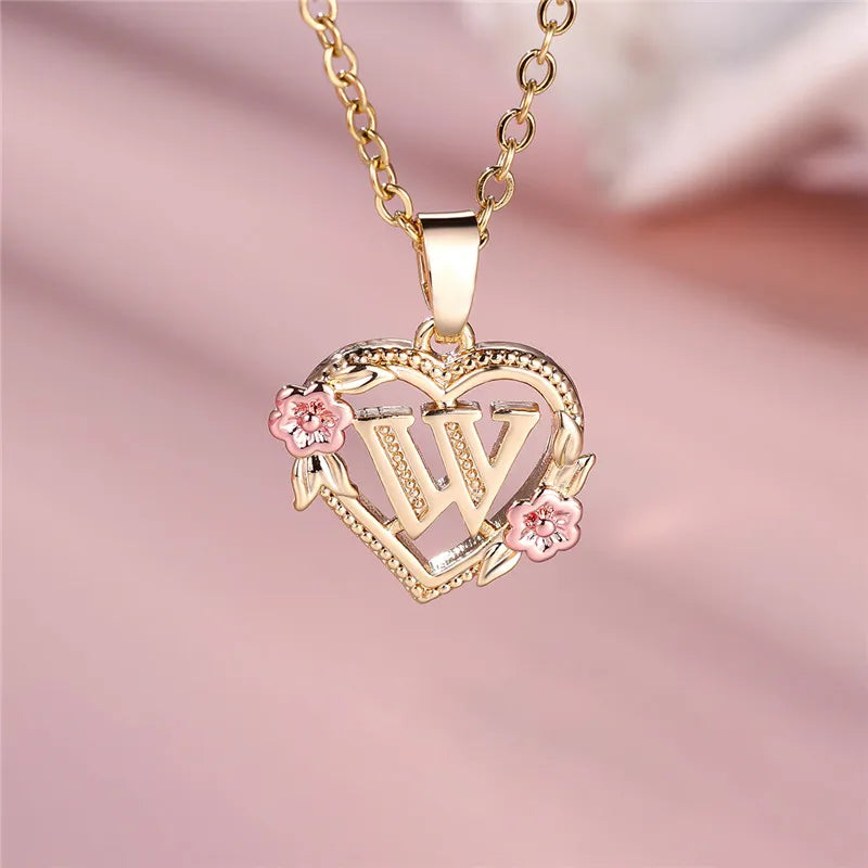 Initial Rose Necklace