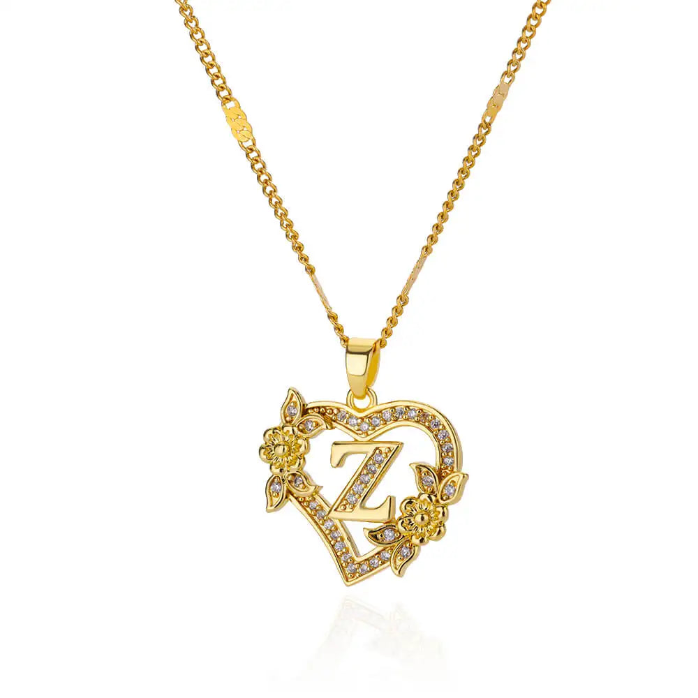 Initial Flower Necklace