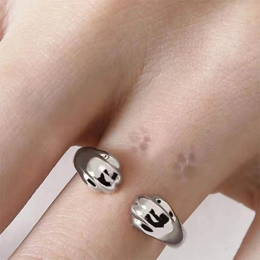 Cat and Puppy Paw Print Ring