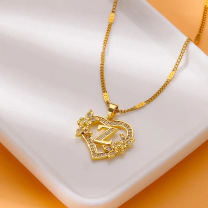 Initial Flower Necklace