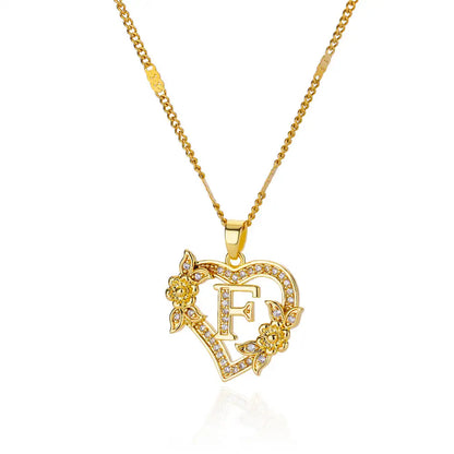 Initial Flower Necklace