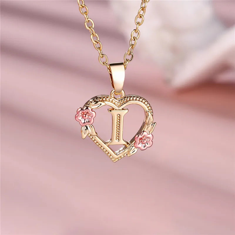 Initial Rose Necklace