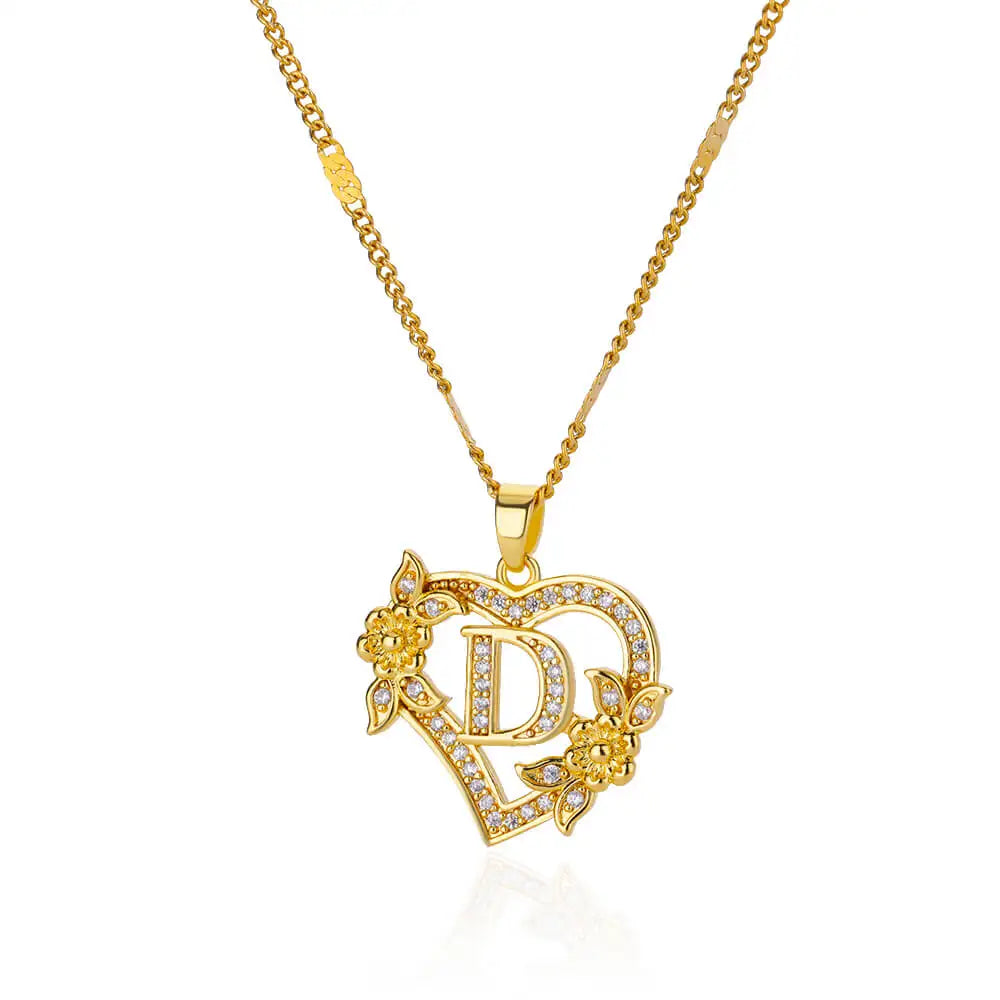 Initial Flower Necklace