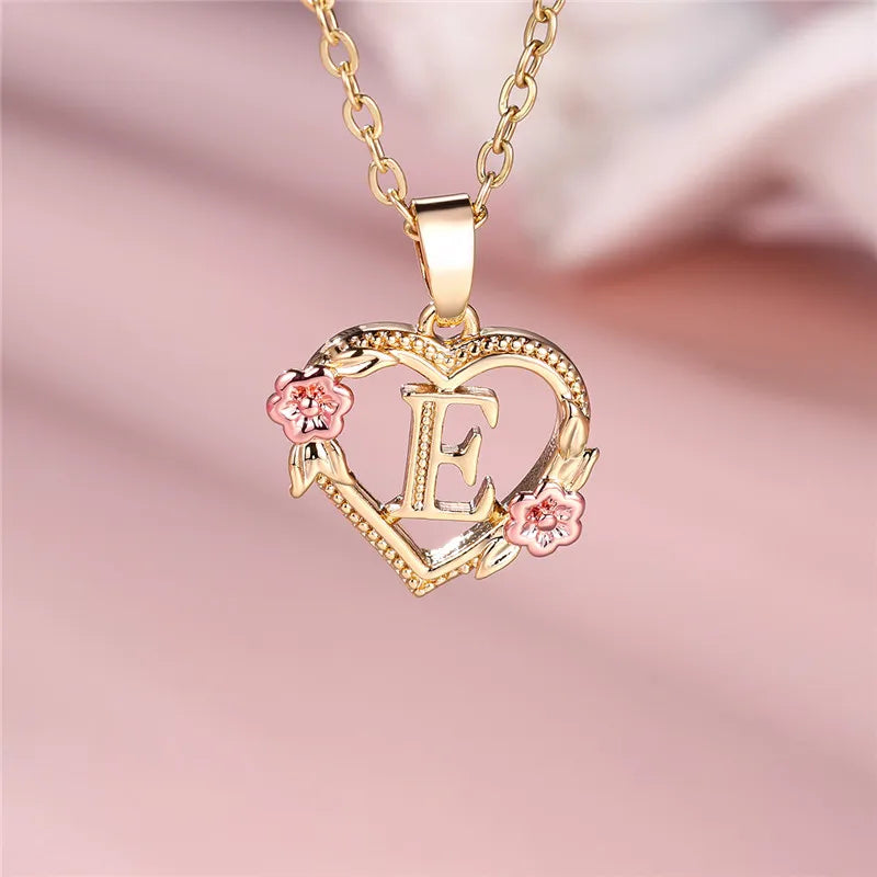 Initial Rose Necklace