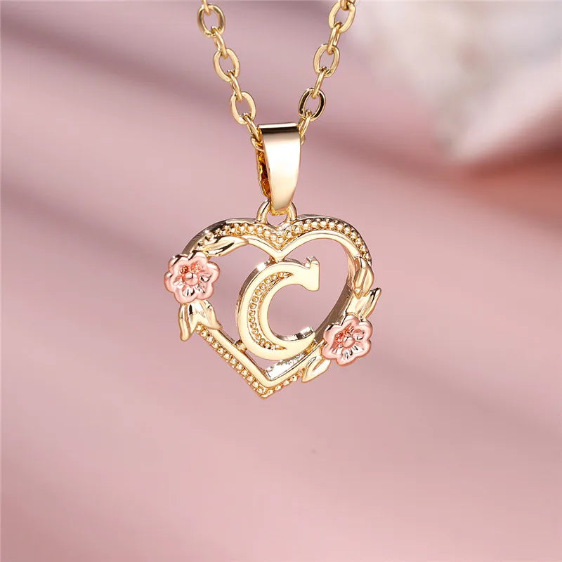 Initial Rose Necklace