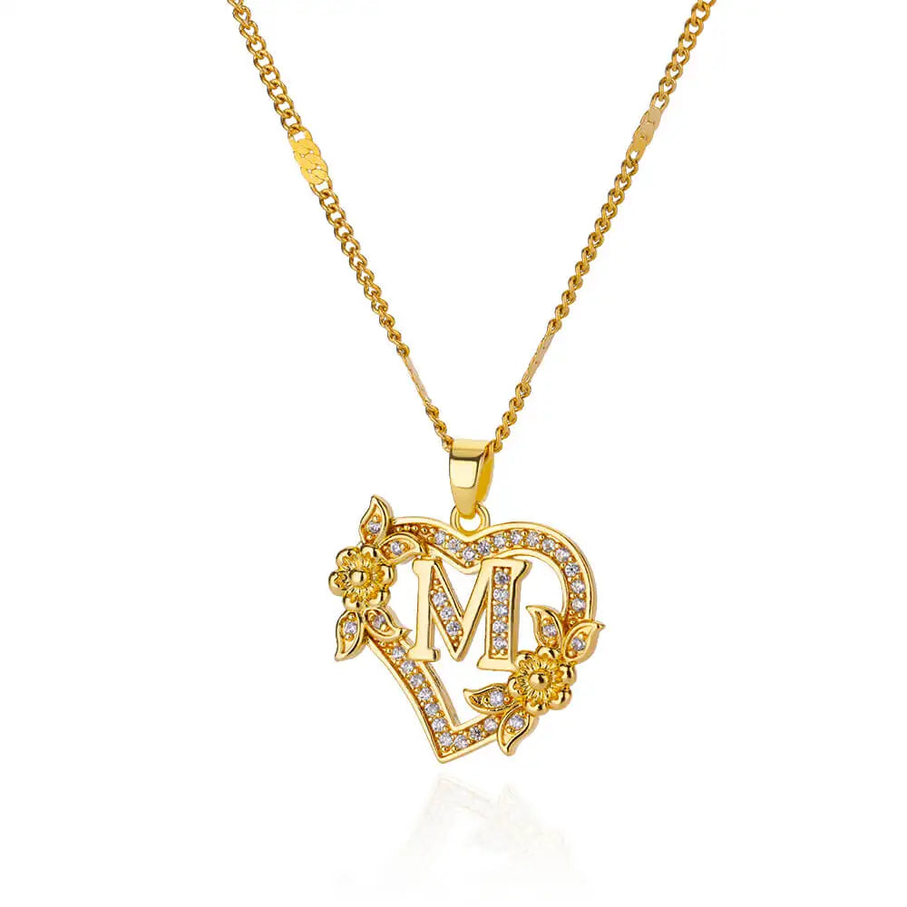 Initial Flower Necklace