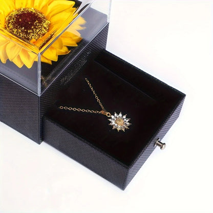 Elegant Sunflower Necklace Gift Set