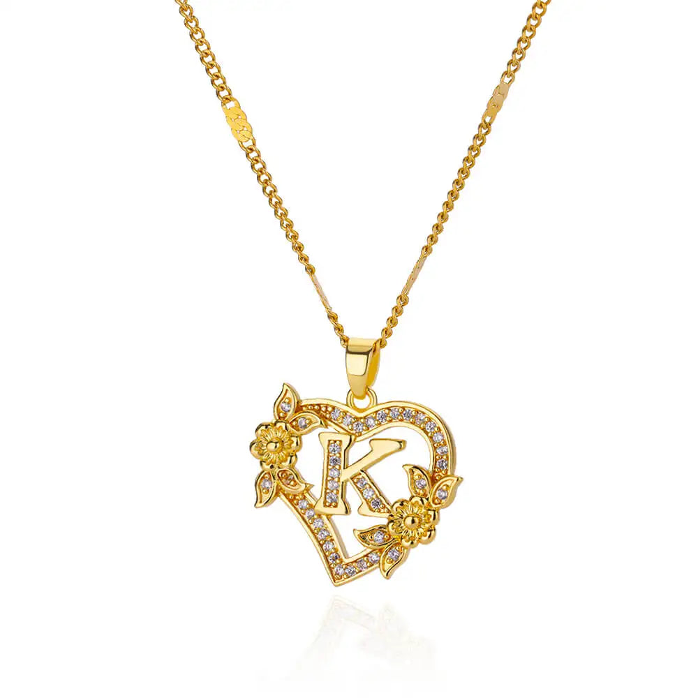 Initial Flower Necklace