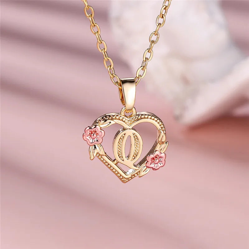 Initial Rose Necklace