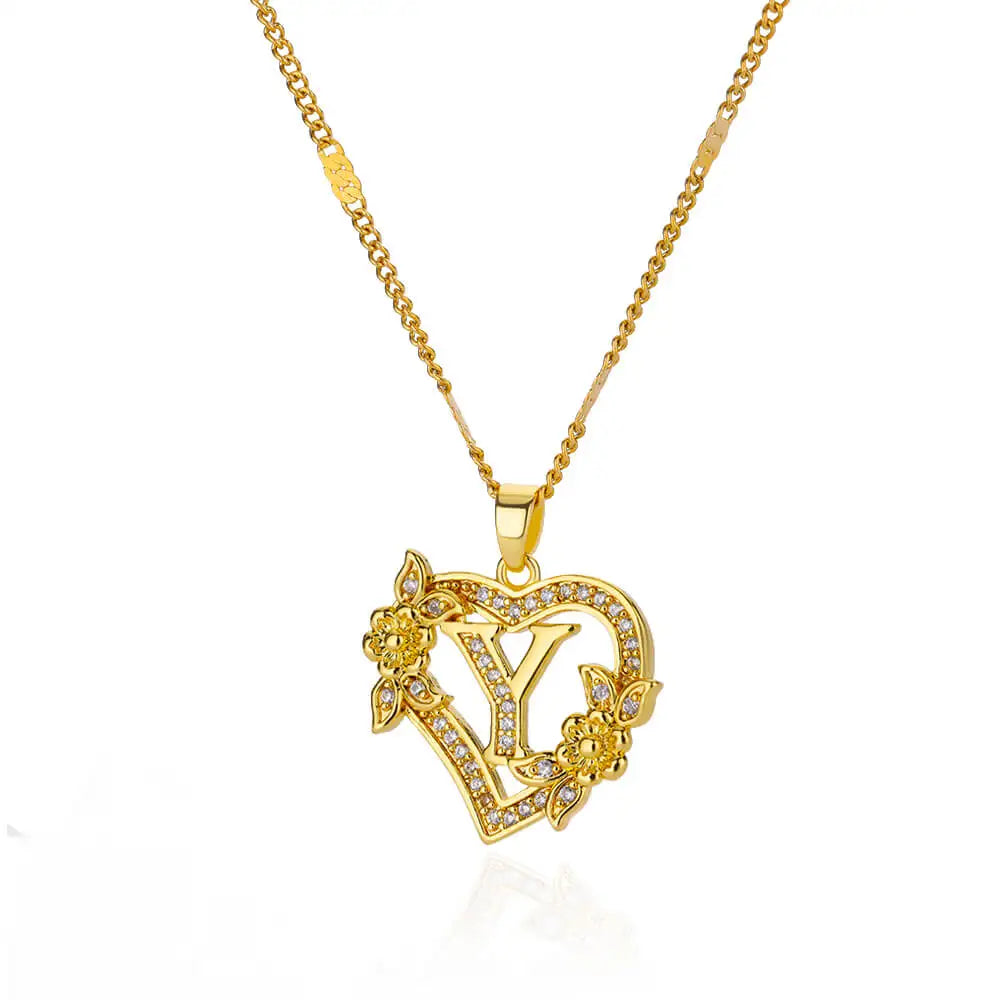 Initial Flower Necklace