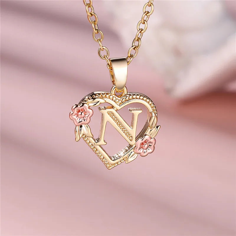 Initial Rose Necklace