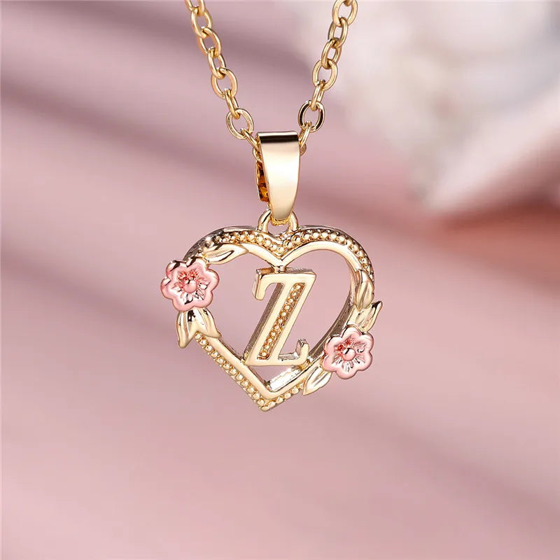 Initial Rose Necklace