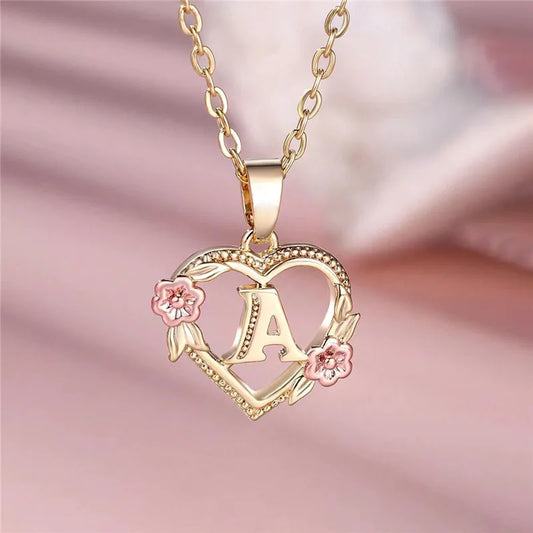 Initial Rose Necklace
