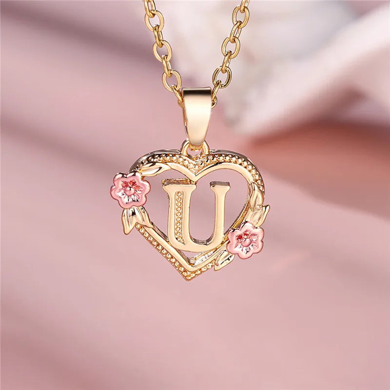 Initial Rose Necklace