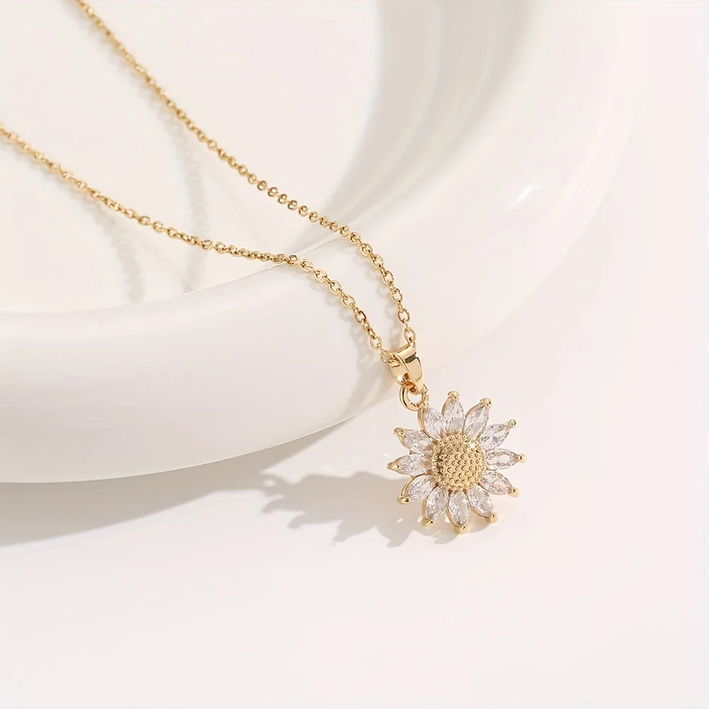 Elegant Sunflower Necklace Gift Set